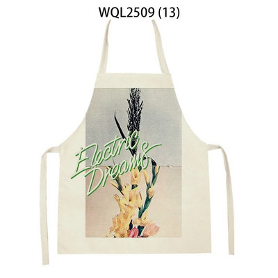 Virágmintás konyhai kötények nőknek Férfi vászon előke Háztartási tisztító kötény Otthoni Főzés Sütés Ujjatlan kötény Delantal