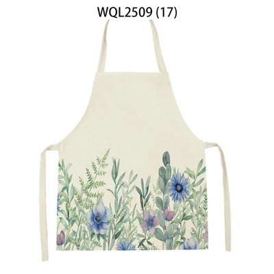 Virágmintás konyhai kötények nőknek Férfi vászon előke Háztartási tisztító kötény Otthoni Főzés Sütés Ujjatlan kötény Delantal