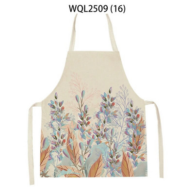 Virágmintás konyhai kötények nőknek Férfi vászon előke Háztartási tisztító kötény Otthoni Főzés Sütés Ujjatlan kötény Delantal