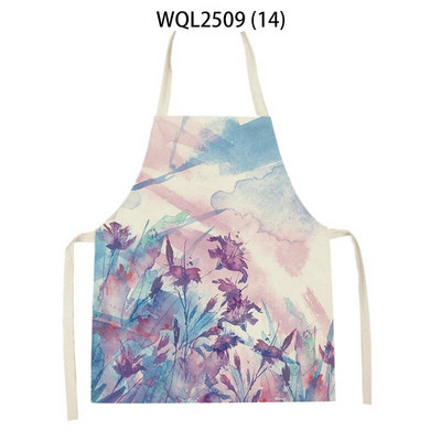 Virágmintás konyhai kötények nőknek Férfi vászon előke Háztartási tisztító kötény Otthoni Főzés Sütés Ujjatlan kötény Delantal