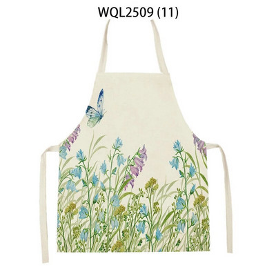 Virágmintás konyhai kötények nőknek Férfi vászon előke Háztartási tisztító kötény Otthoni Főzés Sütés Ujjatlan kötény Delantal