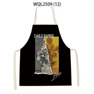 Virágmintás konyhai kötények nőknek Férfi vászon előke Háztartási tisztító kötény Otthoni Főzés Sütés Ujjatlan kötény Delantal