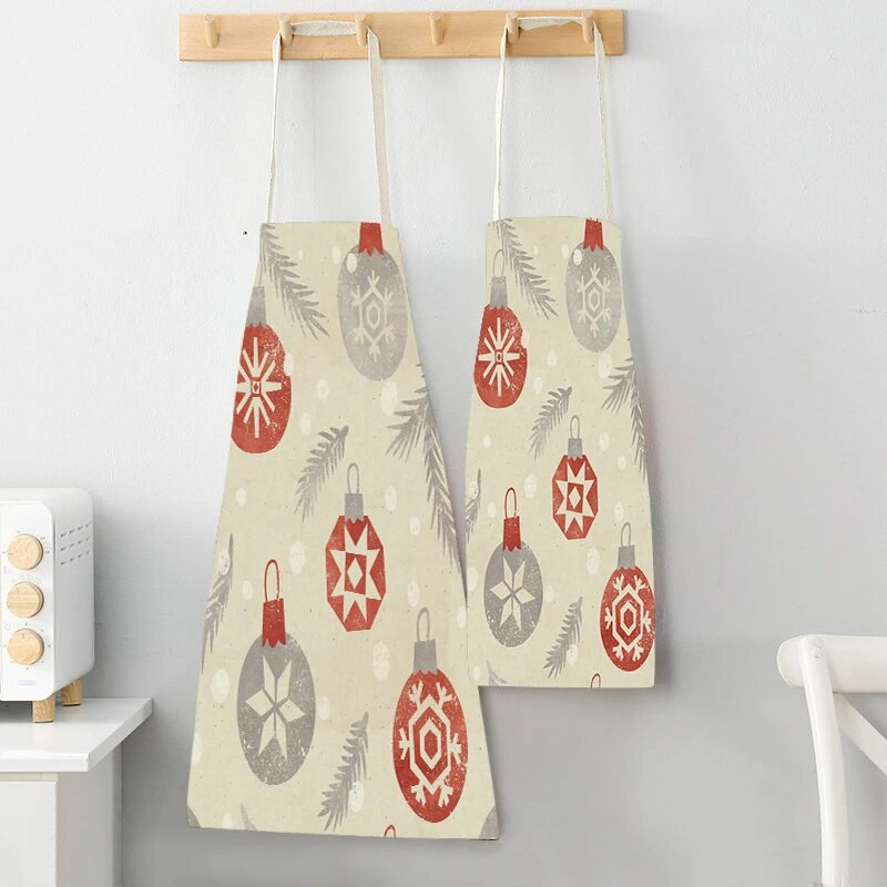 Kalėdinės prijuostės Lininės Moteriškos virtuvės prijuostės Kepimo reikmenys Namų dekoravimas Vyriškas prijuostės vaikiškam Naujųjų metų Kalėdų dovanos