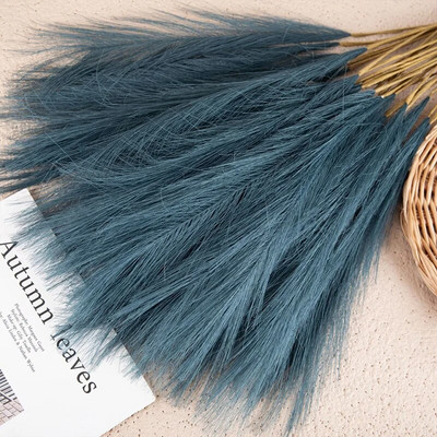 55 cm 5 DB Bolyhos pampa fű Boho dekor virág Hamis növény Nád szimulált esküvői parti karácsonyi lakberendezési művirág