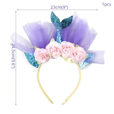 1 set Mermaid Happy Birthday Papirnati banner Svjetlucavi viseći vijenac Zastavica za dječju tematsku zabavu Baby Shower Dekoracija DIY pribor