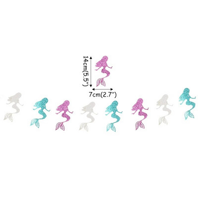 1 set Mermaid Happy Birthday Papirnati banner Svjetlucavi viseći vijenac Zastavica za dječju tematsku zabavu Baby Shower Dekoracija DIY pribor