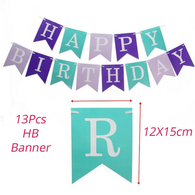 1 set Mermaid Happy Birthday Papirnati banner Svjetlucavi viseći vijenac Zastavica za dječju tematsku zabavu Baby Shower Dekoracija DIY pribor
