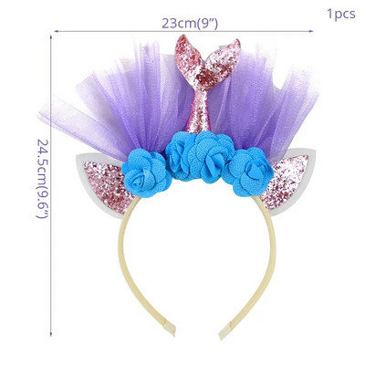 1 set Mermaid Happy Birthday Papirnati banner Svjetlucavi viseći vijenac Zastavica za dječju tematsku zabavu Baby Shower Dekoracija DIY pribor