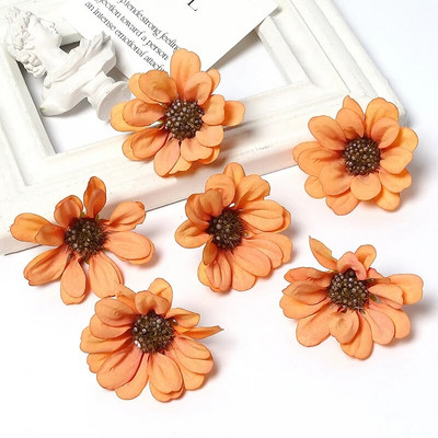 Mesterséges napraforgó virágok Mű százszorszép virágfej Esküvői dekorációk Barkácsolás Virágdizájn Kézműves kellékek Otthoni parti dekoráció