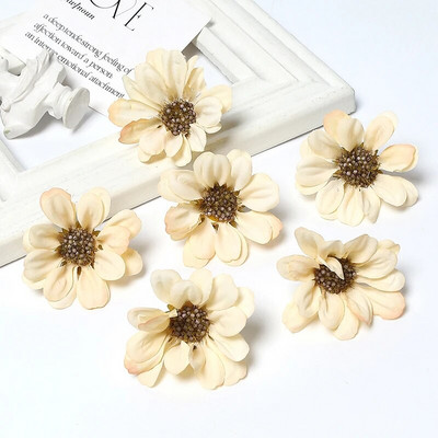 Mesterséges napraforgó virágok Mű százszorszép virágfej Esküvői dekorációk Barkácsolás Virágdizájn Kézműves kellékek Otthoni parti dekoráció