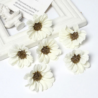 Mesterséges napraforgó virágok Mű százszorszép virágfej Esküvői dekorációk Barkácsolás Virágdizájn Kézműves kellékek Otthoni parti dekoráció