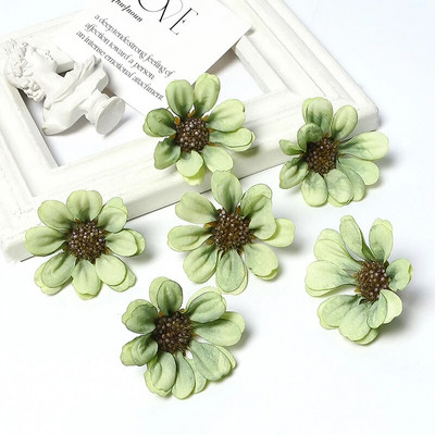 Mesterséges napraforgó virágok Mű százszorszép virágfej Esküvői dekorációk Barkácsolás Virágdizájn Kézműves kellékek Otthoni parti dekoráció