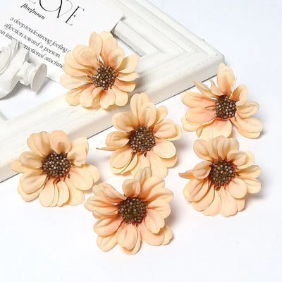 Mesterséges napraforgó virágok Mű százszorszép virágfej Esküvői dekorációk Barkácsolás Virágdizájn Kézműves kellékek Otthoni parti dekoráció