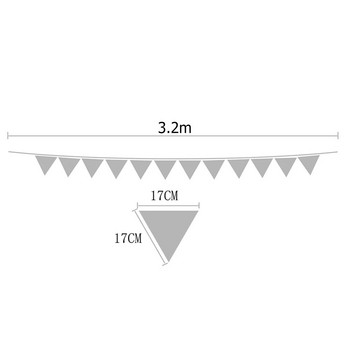 3,2 μέτρα διπλής όψης σημαία με εμπριμέ σημαία από βαμβακερό ύφασμα Κουτσόπανο γενεθλίων Πανό γάμου κρεμαστό πανό γιρλάντα για διακόσμηση σπιτιού
