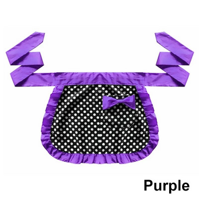 Fél vállpántos aranyos hercegnős kötény pamut féltestű rövid kis kötény női háztartáshoz, konyhai kertészkedéshez. Pöttyös munkakötények