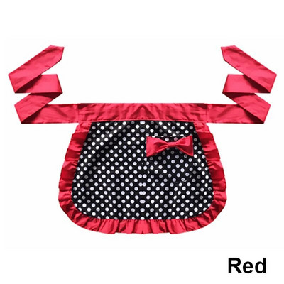 Fél vállpántos aranyos hercegnős kötény pamut féltestű rövid kis kötény női háztartáshoz, konyhai kertészkedéshez. Pöttyös munkakötények