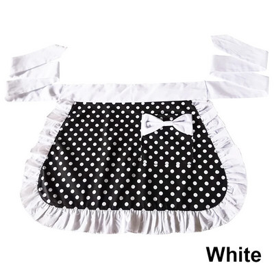 Fél vállpántos aranyos hercegnős kötény pamut féltestű rövid kis kötény női háztartáshoz, konyhai kertészkedéshez. Pöttyös munkakötények