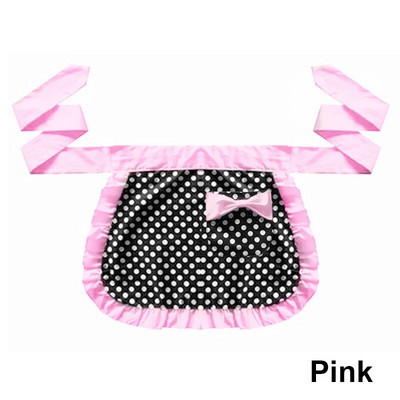 Fél vállpántos aranyos hercegnős kötény pamut féltestű rövid kis kötény női háztartáshoz, konyhai kertészkedéshez. Pöttyös munkakötények