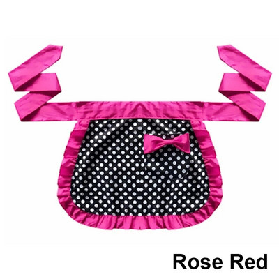 Fél vállpántos aranyos hercegnős kötény pamut féltestű rövid kis kötény női háztartáshoz, konyhai kertészkedéshez. Pöttyös munkakötények