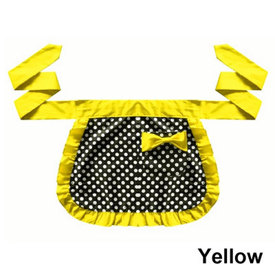 Fél vállpántos aranyos hercegnős kötény pamut féltestű rövid kis kötény női háztartáshoz, konyhai kertészkedéshez. Pöttyös munkakötények