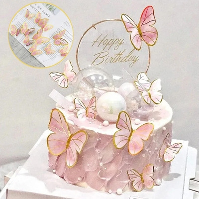 Banner fluture roz violet, ghirlande agățate cu fluture, decorare pentru tort cu fluturi, accesorii pentru petrecerea de nuntă, pentru baby shower