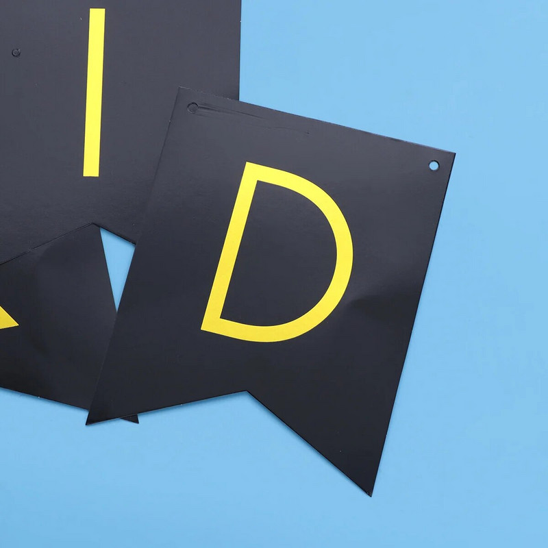 Garland Decor Gimtadienio vakarėlio dekoracijos Nešvarios trisdešimties raidžių auksinės žuvelės uodegos traukiamos vėliavos popierinė reklamjuostė (juoda)