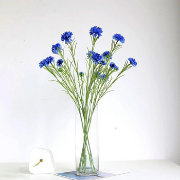 Nordic 3 Forks/Μπουκέτο Long Branch Starry Cornflower Silk Τεχνητά Λουλούδια Διακόσμηση για Γάμο Σπίτι Artificielles Φυτά