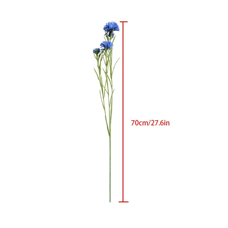 Nordic 3 furculițe/buchet Ramă lungă înstelată floarea de colț, flori artificiale din mătase, decorare pentru petrecerea de nuntă pentru acasă, plante artificiale