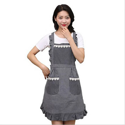 Șorț reglabil Tort Bucătărie gătit femeie șorțuri dublu strat din poliester-bumbac țesătură cu buzunar pentru cadou