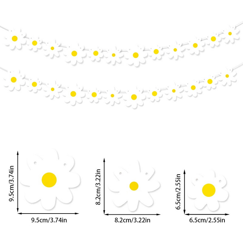 1 komplekti karikakrabännerid sünnipäevapeo lillepärja kevadsuvi karikakrateemaline peokaunistus Baby Shower pulmapeo bänner