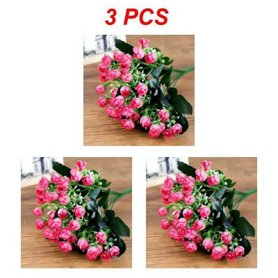 1–4 TK 27 cm roosist siidist pojengi kunstlillede kimp, 36 pead, 1 hunnik odavaid võltslilli kodu pulmakaunistuseks