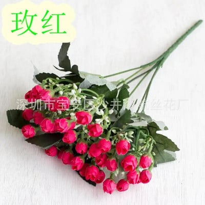 1–4 TK 27 cm roosist siidist pojengi kunstlillede kimp, 36 pead, 1 hunnik odavaid võltslilli kodu pulmakaunistuseks