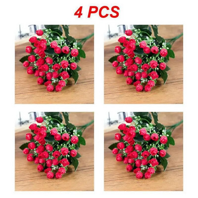 1–4 TK 27 cm roosist siidist pojengi kunstlillede kimp, 36 pead, 1 hunnik odavaid võltslilli kodu pulmakaunistuseks