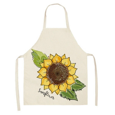 Floarea-soarelui Galben Negru Model Bumbac Lenjerie Șorțuri Bucătărie 53*65cm Pentru Femei Adulti Acasa Gătit Curățenie Coacere Purtă Savete 46287