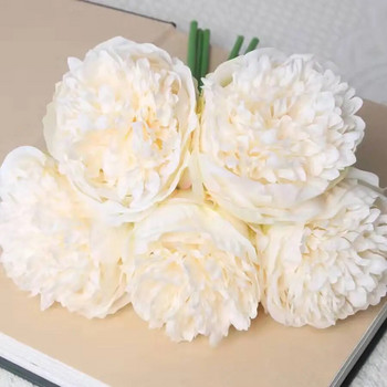 32 εκ. τριαντάφυλλο ροζ παιώνια προσομοίωση μπουκέτο ψεύτικα λουλούδια οικογενειακή νύφη διακοσμήσεις γάμου διακοσμήσεις γάμου