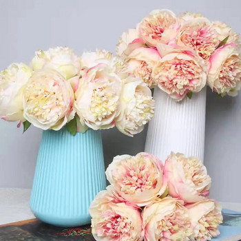32 εκ. τριαντάφυλλο ροζ παιώνια προσομοίωση μπουκέτο ψεύτικα λουλούδια οικογενειακή νύφη διακοσμήσεις γάμου διακοσμήσεις γάμου