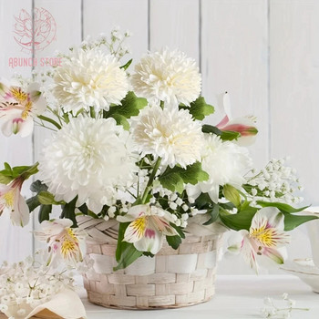 10PCS Simulation Flower Ting Tennis Chrysanthemum Artificial Dandelion Wedding Home Desktop Στολίδι Σκοποβολής