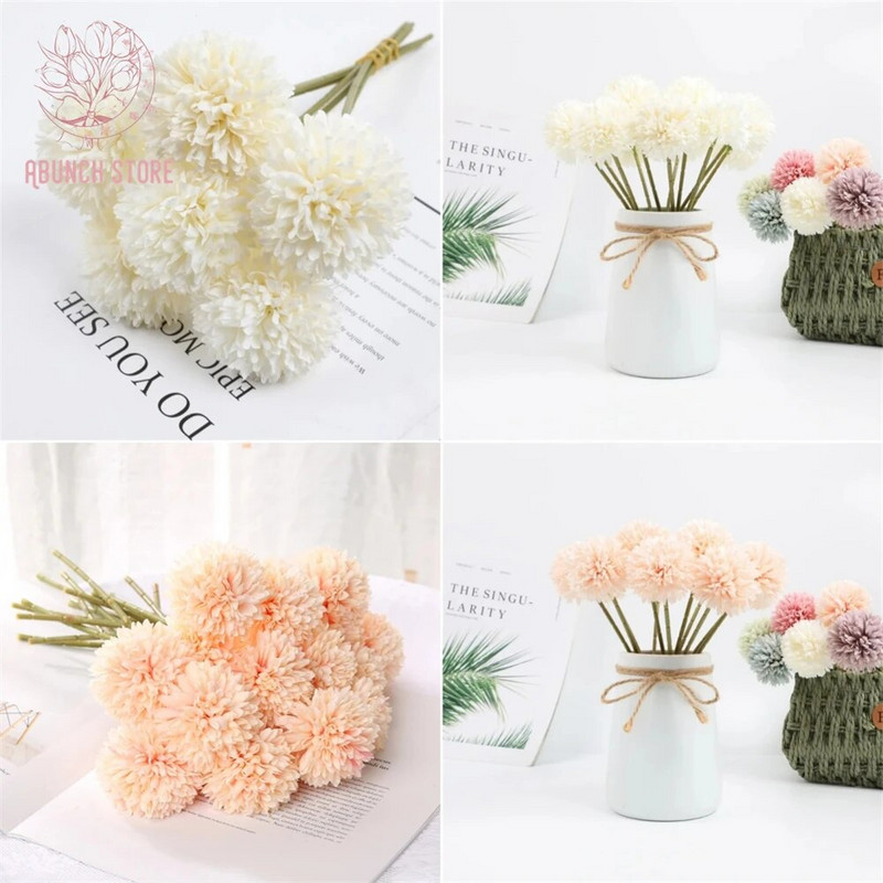 10 DB szimuláció virág asztalitenisz krizantém mesterséges pitypang esküvői otthoni dekoráció asztali dísz lövöldözős kellékek