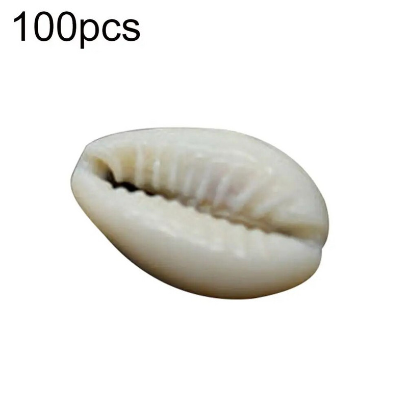 100 vnt. 1 8 cm Cowry Shell baltos jūros kriauklių karoliukai su „pasidaryk pats“ apyranke, kaklo papuošalu, papuošalų gamybos aksesuarais