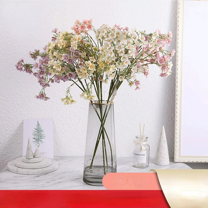 64 cm Mesterséges Gypsophila esküvői virág Hamis virágok lakberendezési díszek virágkötészeti selyem virágok