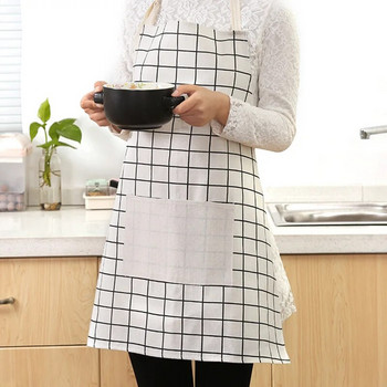 Ιαπωνικού στυλ καρό βαμβακερή γυναικεία ποδιά χοντρή μέση Σαλιάρες για ενήλικες Μαγείρεμα σπιτιού Ποδιές καθαρισμού ψησίματος Αξεσουάρ κουζίνας