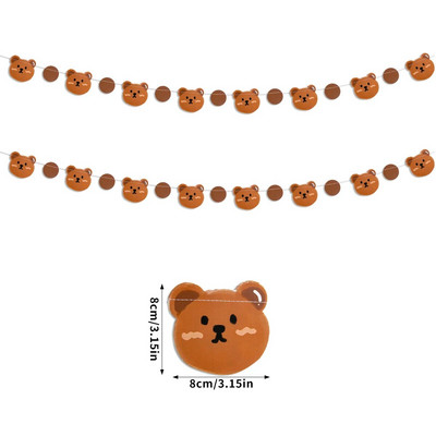 Boldog születésnapot transzparens papír Retro barna medve transzparens akasztós dekorációk gyerekeknek születésnapi buli otthoni háttér fali dekorációk