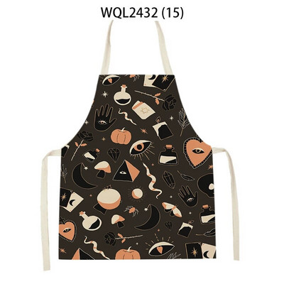 Helovino virtuvės prijuostė Moterų Vyrai Pinafore Suaugusiųjų Vaikų Prijuostė Kulinarija Moliūgai Ragana Katės Spausdinti Prijuostė Buitinės valymo priemonės