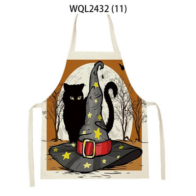 Helovino virtuvės prijuostė Moterų Vyrai Pinafore Suaugusiųjų Vaikų Prijuostė Kulinarija Moliūgai Ragana Katės Spausdinti Prijuostė Buitinės valymo priemonės