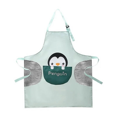 H224 Podesiva pregača bez rukava s crtanim životinjskim printom Vodootporni kombinezon za odrasle, otporan na ulje za kućnu upotrebu