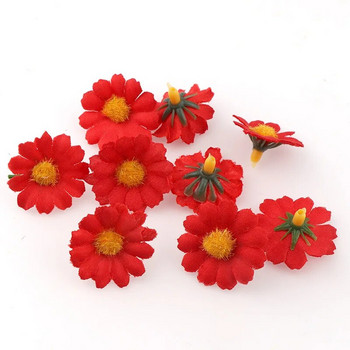 100PC/παρτίδα 2,5cm Mini Daisy Διακοσμητικό Λουλούδι Τεχνητά Μεταξωτά Λουλούδια Διακόσμηση Γάμου Διακόσμηση σπιτιού (χωρίς στέλεχος) Φθηνότερη