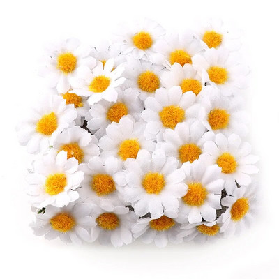 100 buc/lot 2,5 cm mini margarete flori decorative flori artificiale de matase pentru petrecere nunta decorare pentru casa (fara tulpina) mai ieftin