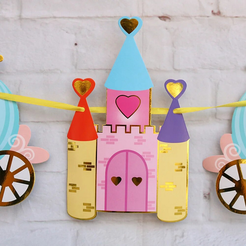 Ziua de naștere a copiilor Steagul prințesă, Castelul trăgând, Ghirlanda de mașini cu dovleac, Steagul de petrecere în cameră, Nunta de ridicare, Petrecere de o sută de zile