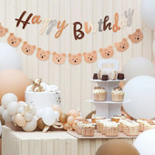 1 szett 2,5 milliós aranyos karton barna medve transzparens maci témájú 1. születésnapi transzparensek születésnapi parti díszek babazuhany barkácskellékek