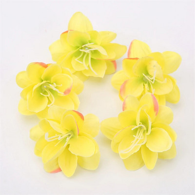 10/20 db Mesterséges jázmin fejvirágok virágos fehér szövet virágfejű kézműves lakberendezési tárgyak Esküvői koszorú kézműves művirágok